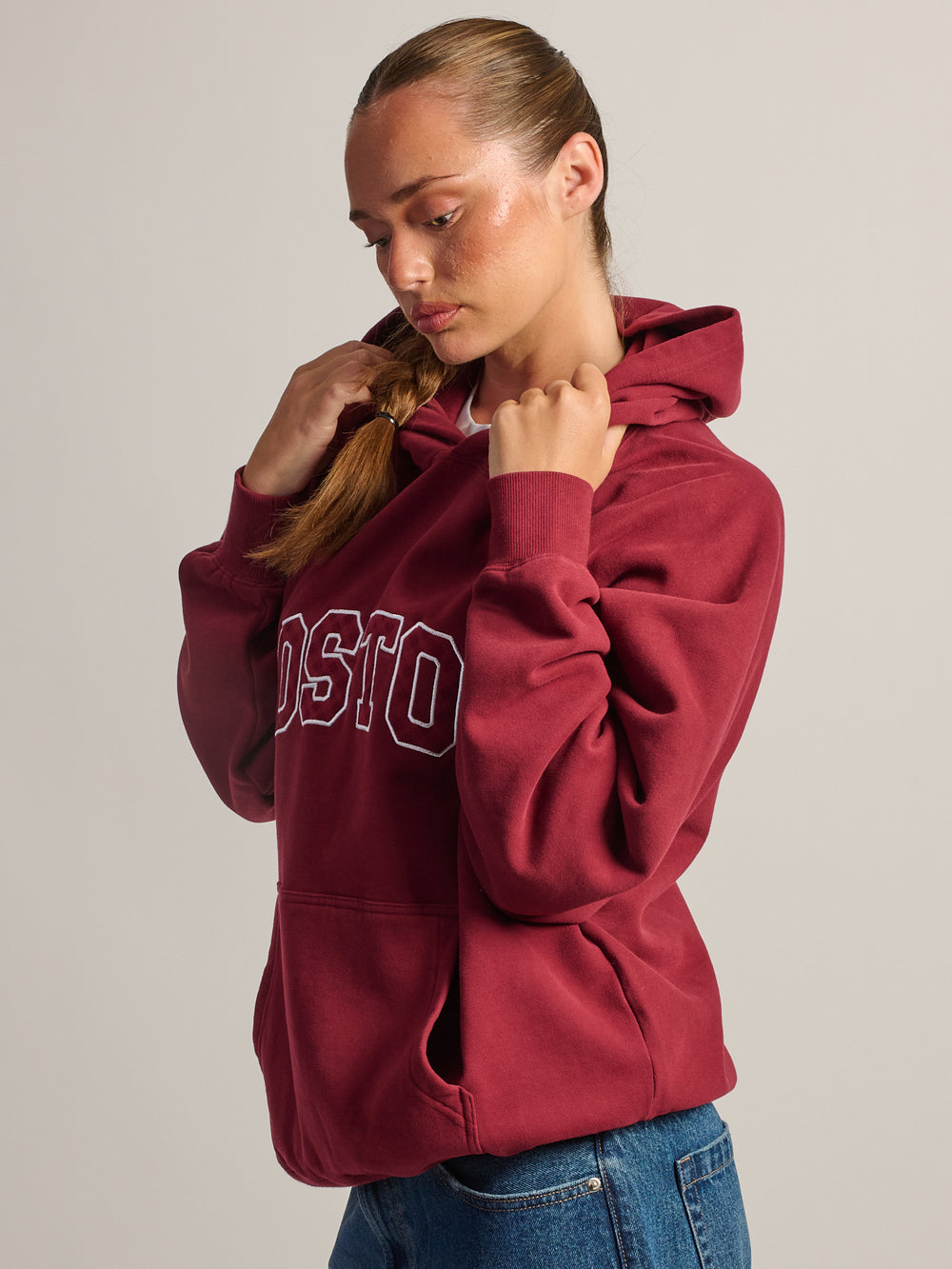 HARLOW CLOUD HOODIE - APPLIQUE - BORDEAUX