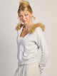 HARLOW HARLOW FIONA FUR ZIP UP - CLOUD - Boathouse
