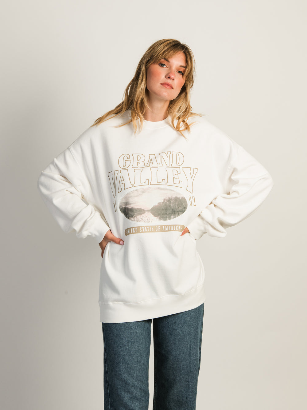 HARLOW MICHELLE CREWNECK PRINT - GRAND VALLEY - CLEARANCE