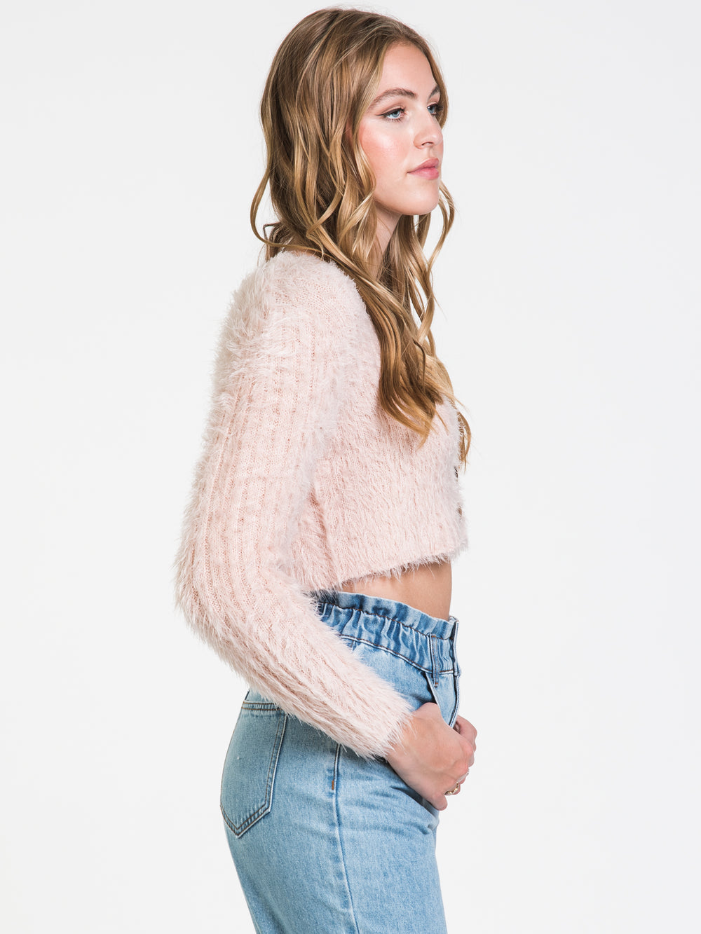 HARLOW FUZZY CROPPED CARDI - CLEARANCE