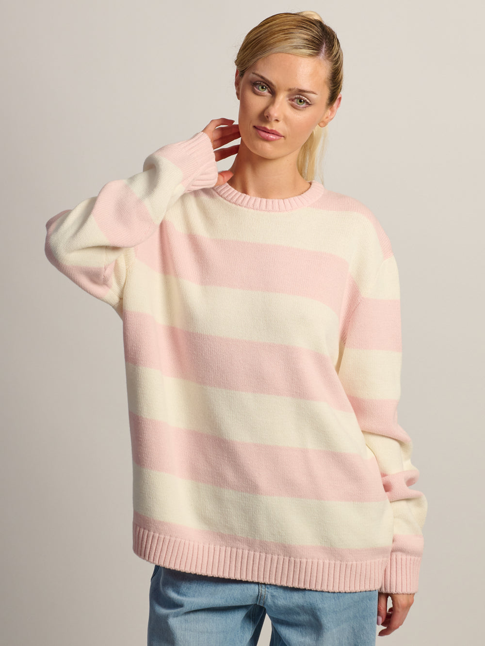 CHANDAIL RAS DU COU EN TRICOT HARLOW - STRIPE