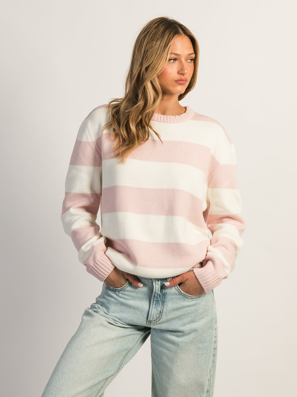 HARLOW KNIT CREWNECK SWEATER - STRIPE