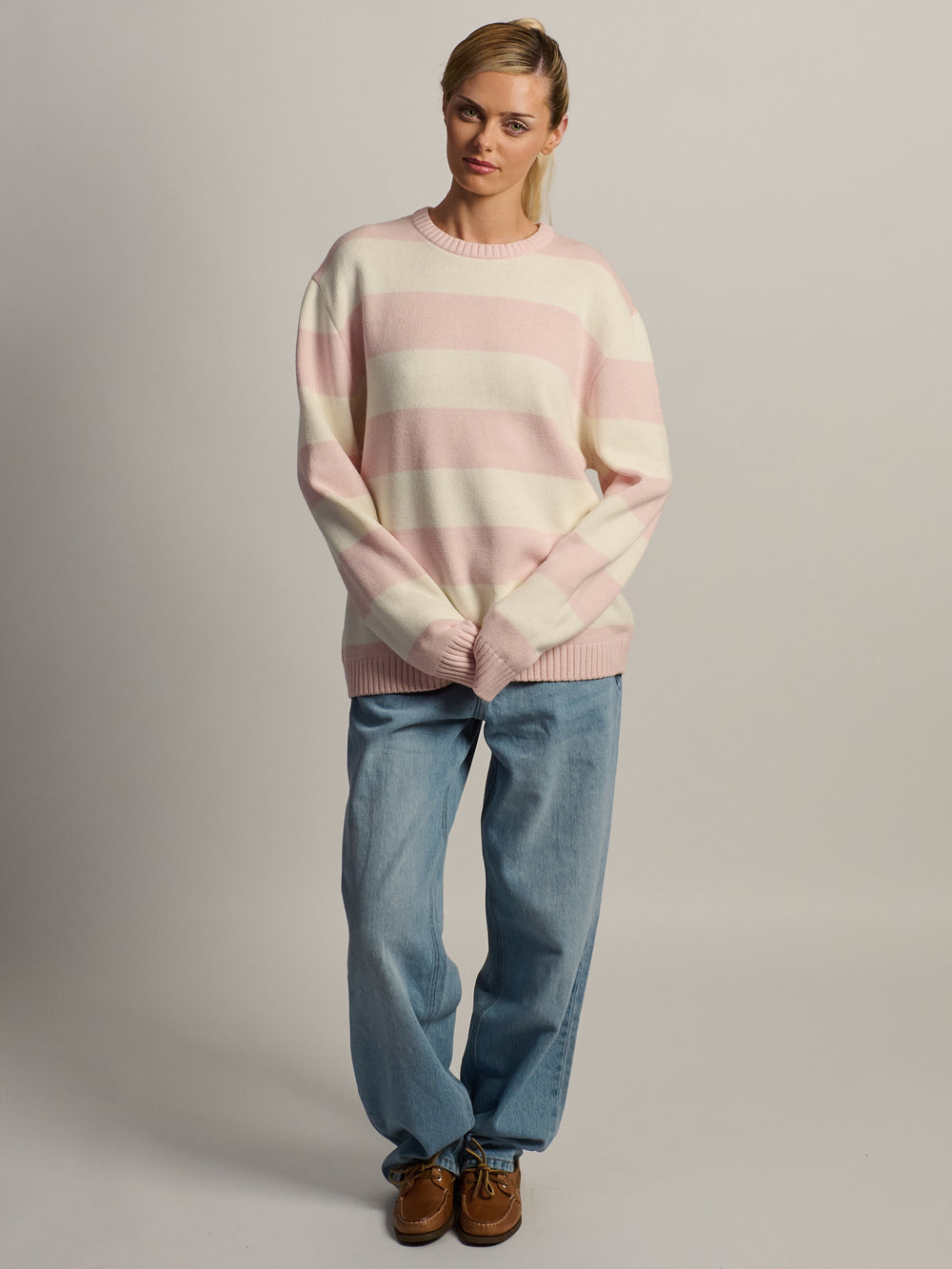HARLOW KNIT CREWNECK SWEATER - STRIPE