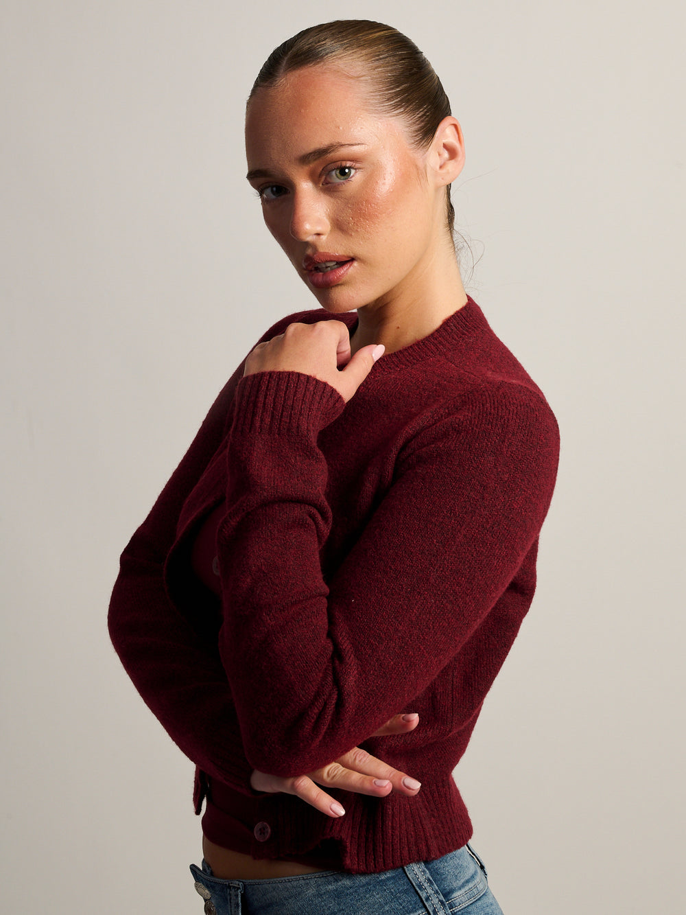 CARDIGAN HARLOW COLLINS - BORDEAUX