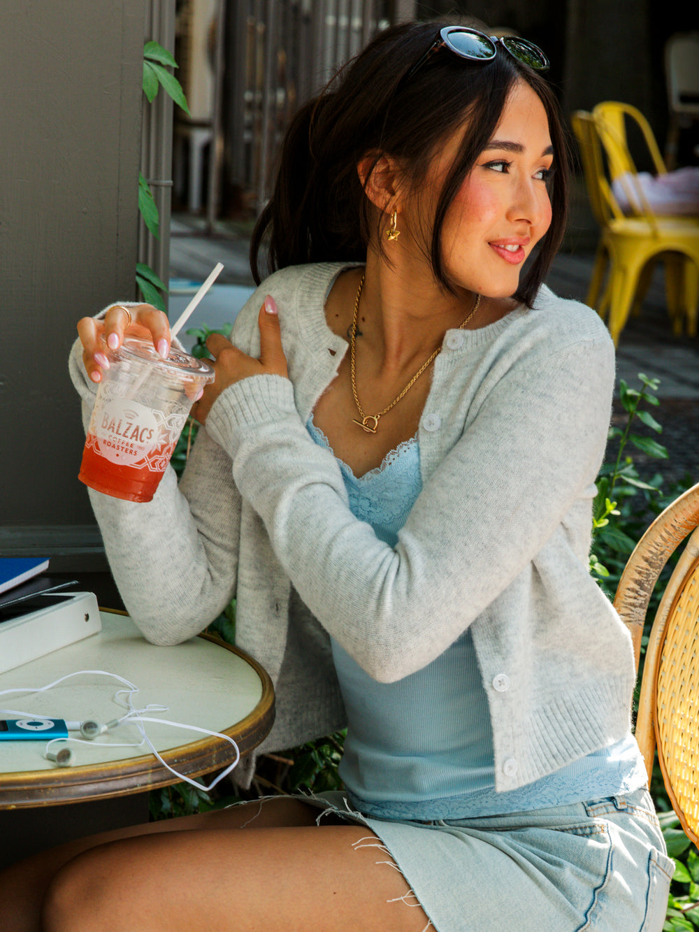 HARLOW COLLINS CARDIGAN - CLOUD
