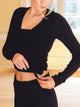 HARLOW HARLOW GIA WRAP SWEATER - BLACK - Boathouse