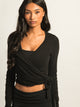 HARLOW HARLOW GIA WRAP SWEATER - BLACK - Boathouse