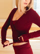 HARLOW HARLOW GIA WRAP SWEATER - BURGUNDY - Boathouse