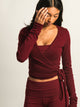 HARLOW HARLOW GIA WRAP SWEATER - BURGUNDY - Boathouse