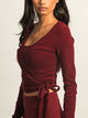 HARLOW HARLOW GIA WRAP SWEATER - BURGUNDY - Boathouse