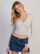 HARLOW HARLOW GIA WRAP SWEATER MELANGE - CLOUD - Boathouse