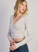 HARLOW HARLOW GIA WRAP SWEATER MELANGE - CLOUD - Boathouse
