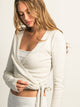 HARLOW HARLOW GIA WRAP SWEATER MELANGE - CLOUD - Boathouse