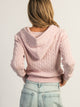 HARLOW HARLOW MAUDE CABLE KNIT ZIP UP - BABY PINK - Boathouse