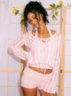 HARLOW HARLOW KRISTY CROCHET LONGSLEEVE - BABY PINK - Boathouse