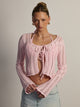 HARLOW HARLOW KRISTY CROCHET LONGSLEEVE - BABY PINK - Boathouse