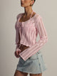 HARLOW HARLOW KRISTY CROCHET LONGSLEEVE - BABY PINK - Boathouse