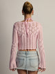 HARLOW HARLOW KRISTY CROCHET LONGSLEEVE - BABY PINK - Boathouse