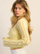 CHANDAIL HARLOW KRISTY CROCHET MANCHES LONGUES – JAUNE
