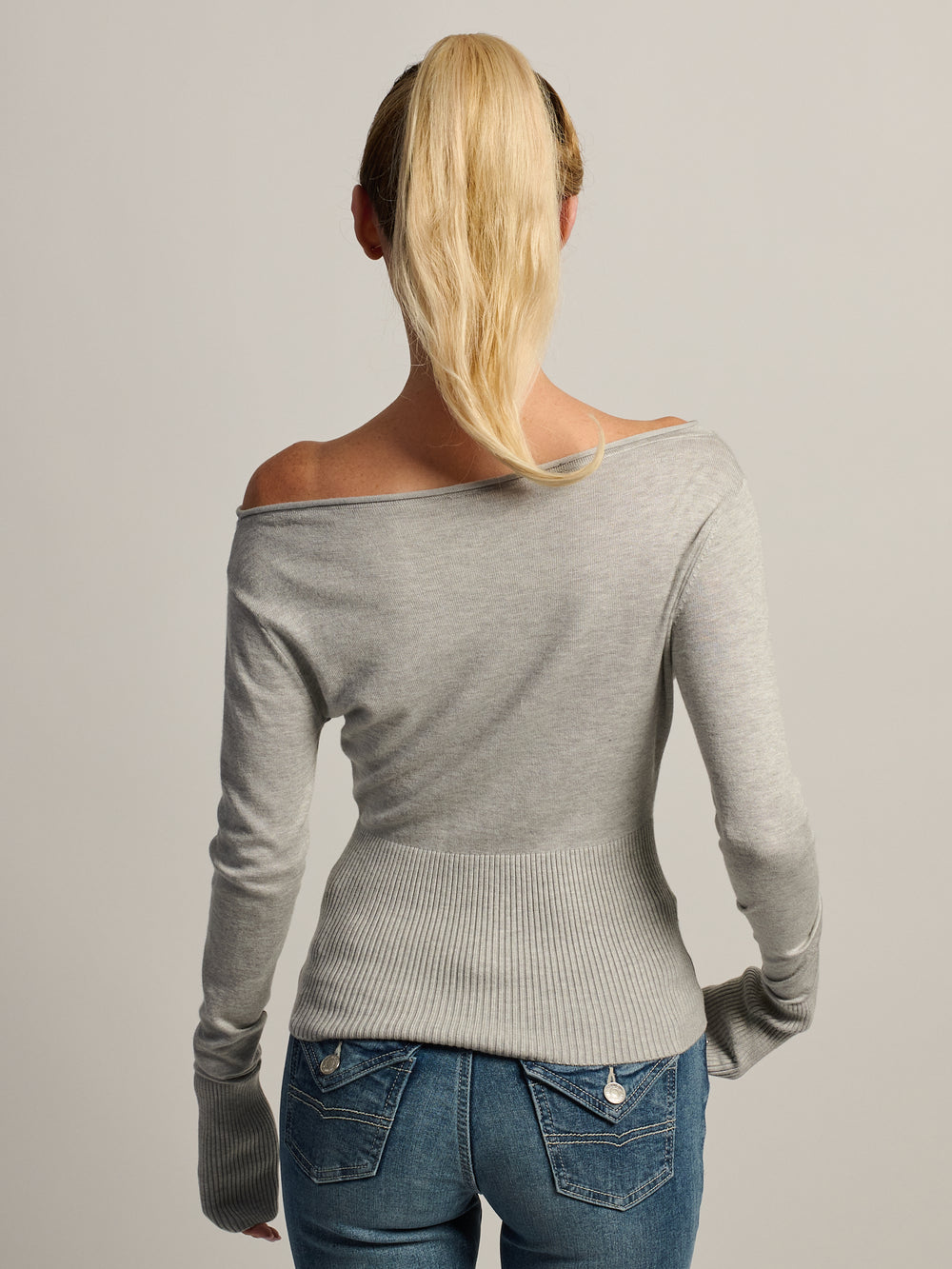 PULL COL BATEAU HARLOW BRYNN - GRIS CHINÉ