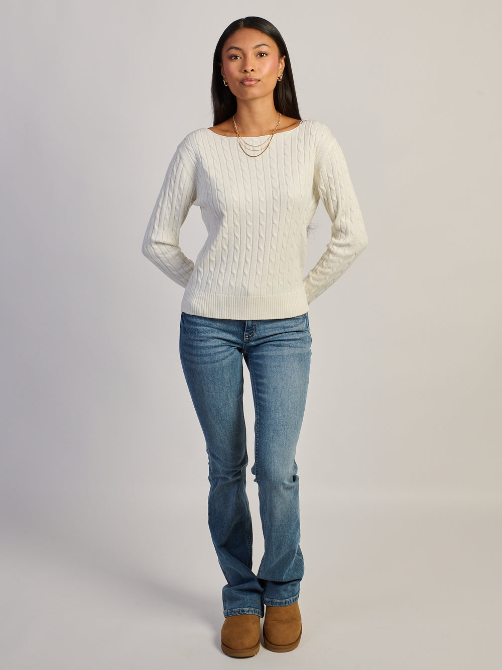 HARLOW CALI CABLEKNIT OFF THE SHOULDER