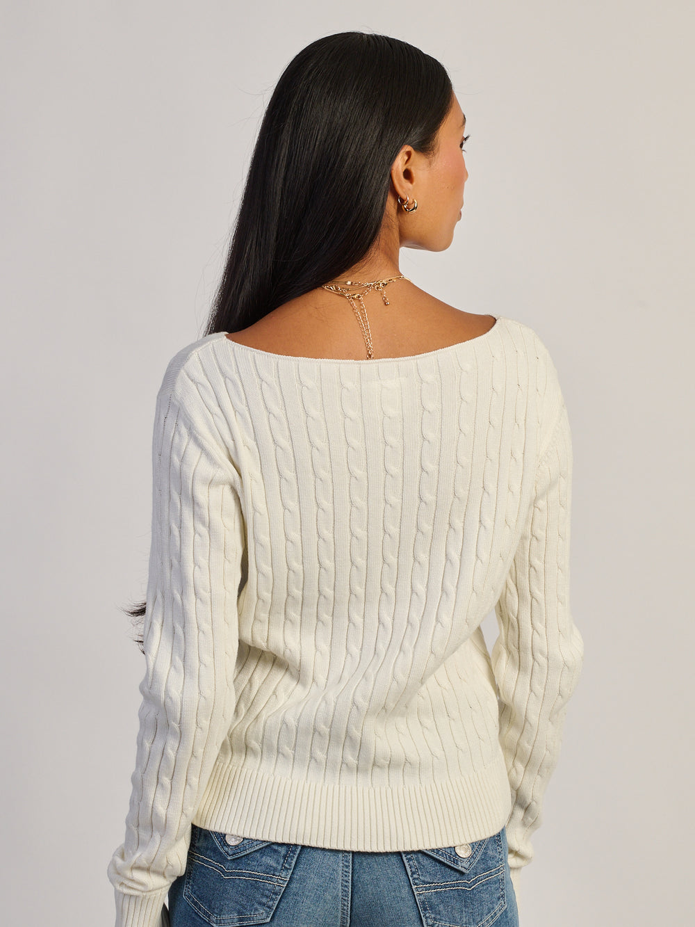 CHANDAIL ÉPAULE DÉNUDÉE HARLOW CALI CABLEKNIT