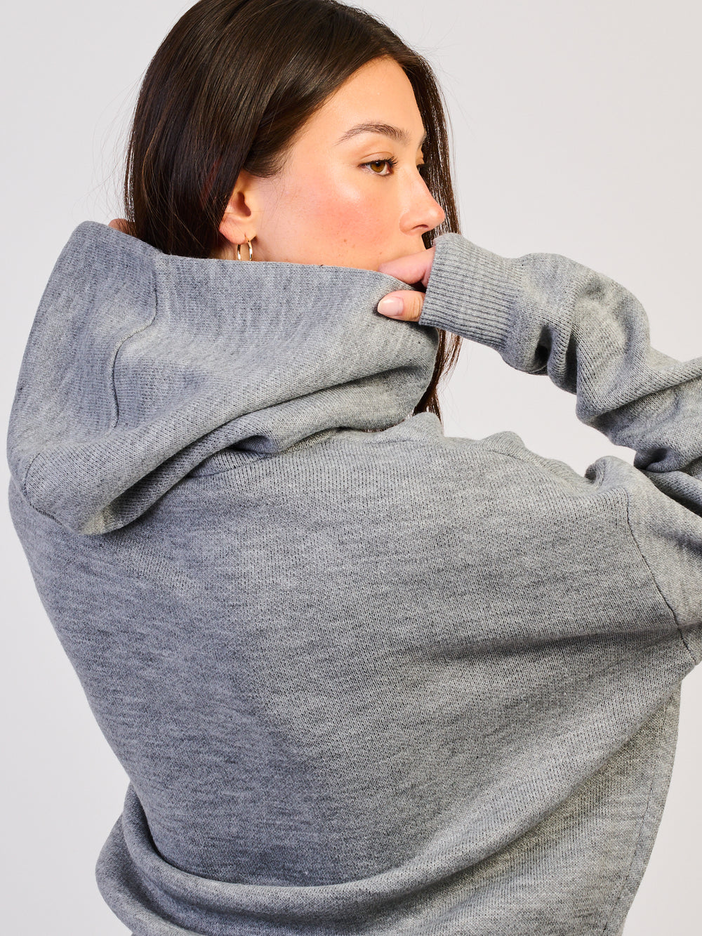 HARLOW HARLOW STORMI KNIT HOODIE - HEATHER GREY - Boathouse