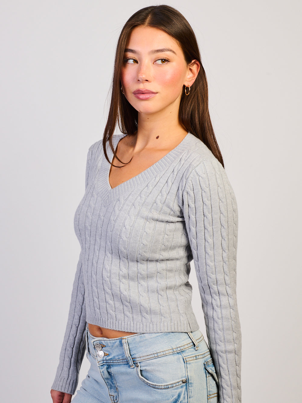 HARLOW HARLOW PAIGE V - NECK SWEATER - CLOUD - Boathouse