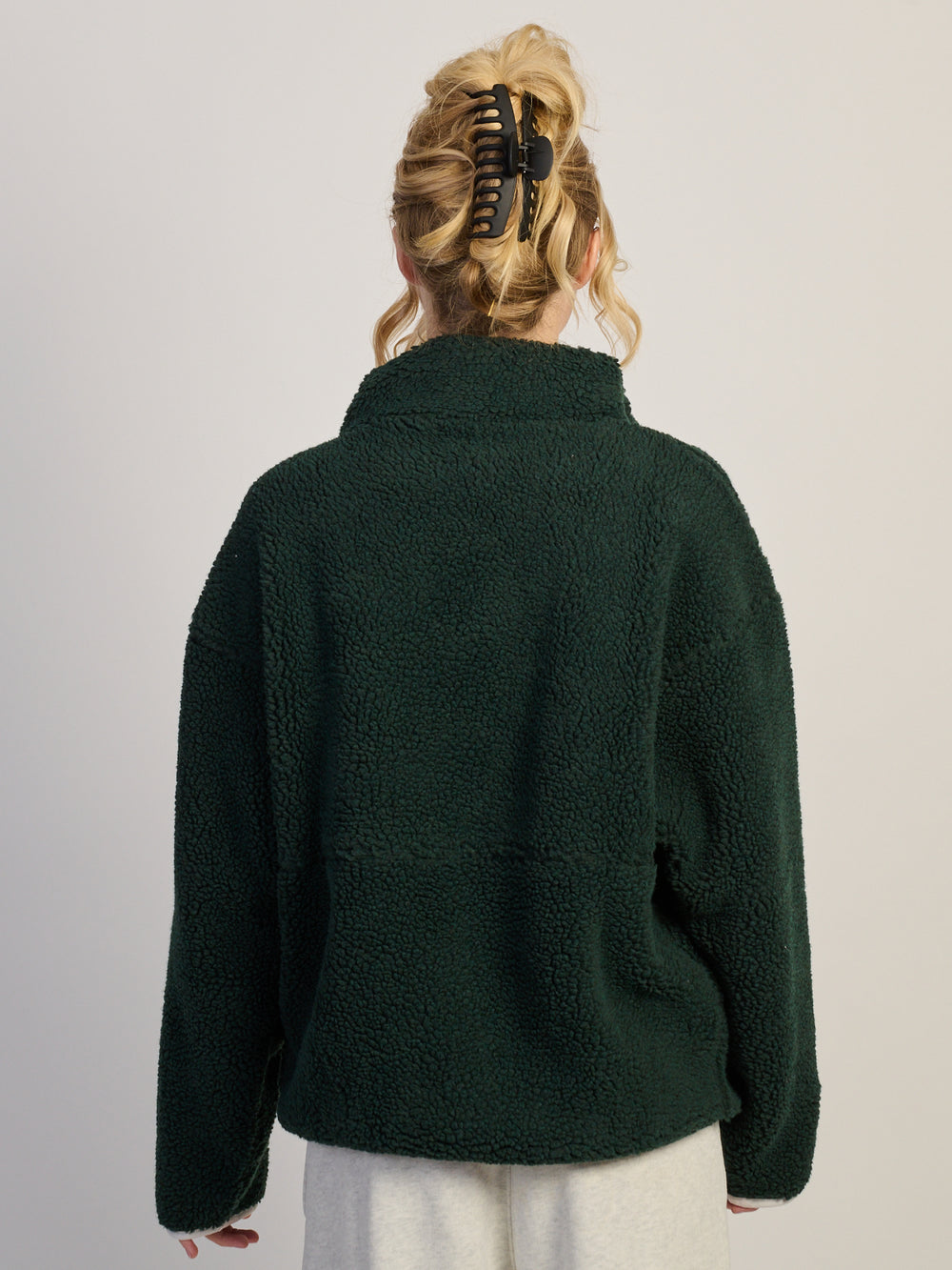 HARLOW HARLOW COCO SHERPA ZIP - FOREST - Boathouse