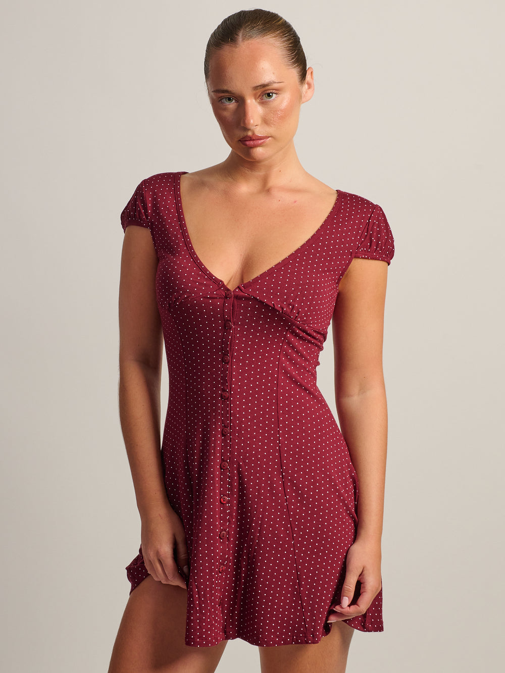 HARLOW REMI DRESS - BURGUNDY