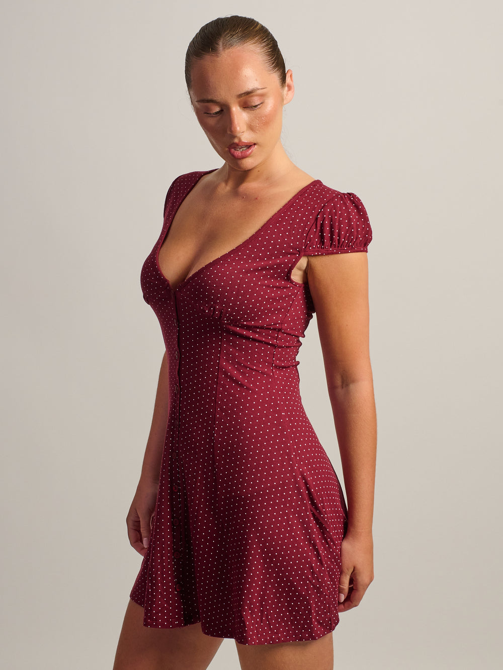 HARLOW REMI DRESS - BURGUNDY
