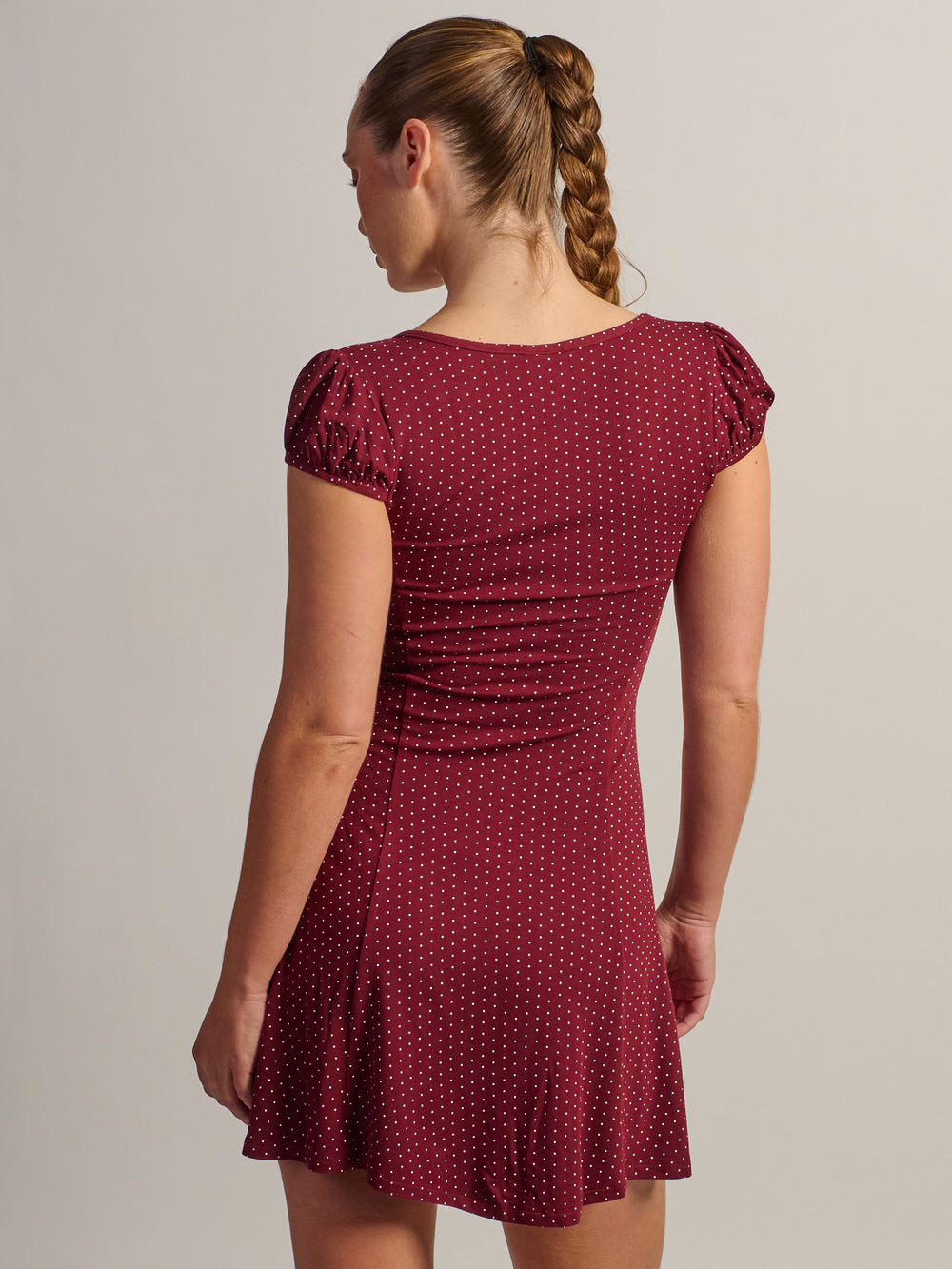 HARLOW REMI DRESS - BURGUNDY
