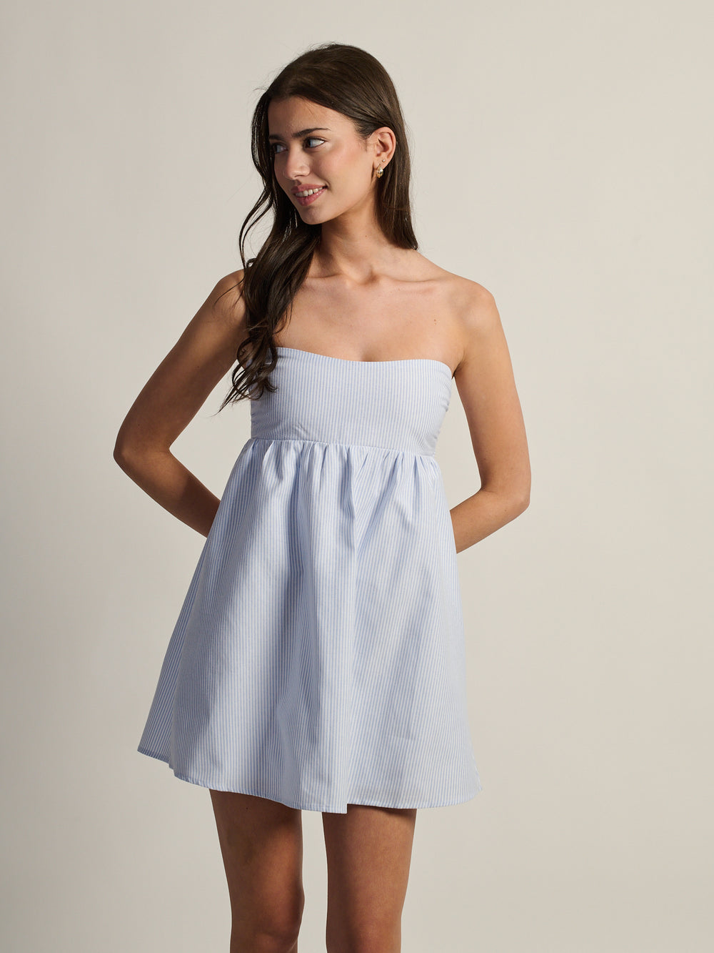 HARLOW JUNE DRESS - PINSTRIPE