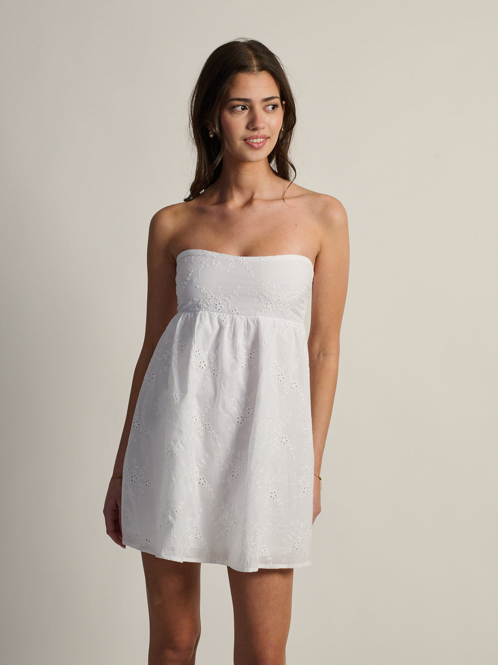 HARLOW JUNE DRESS - EYELETTE - WHITE