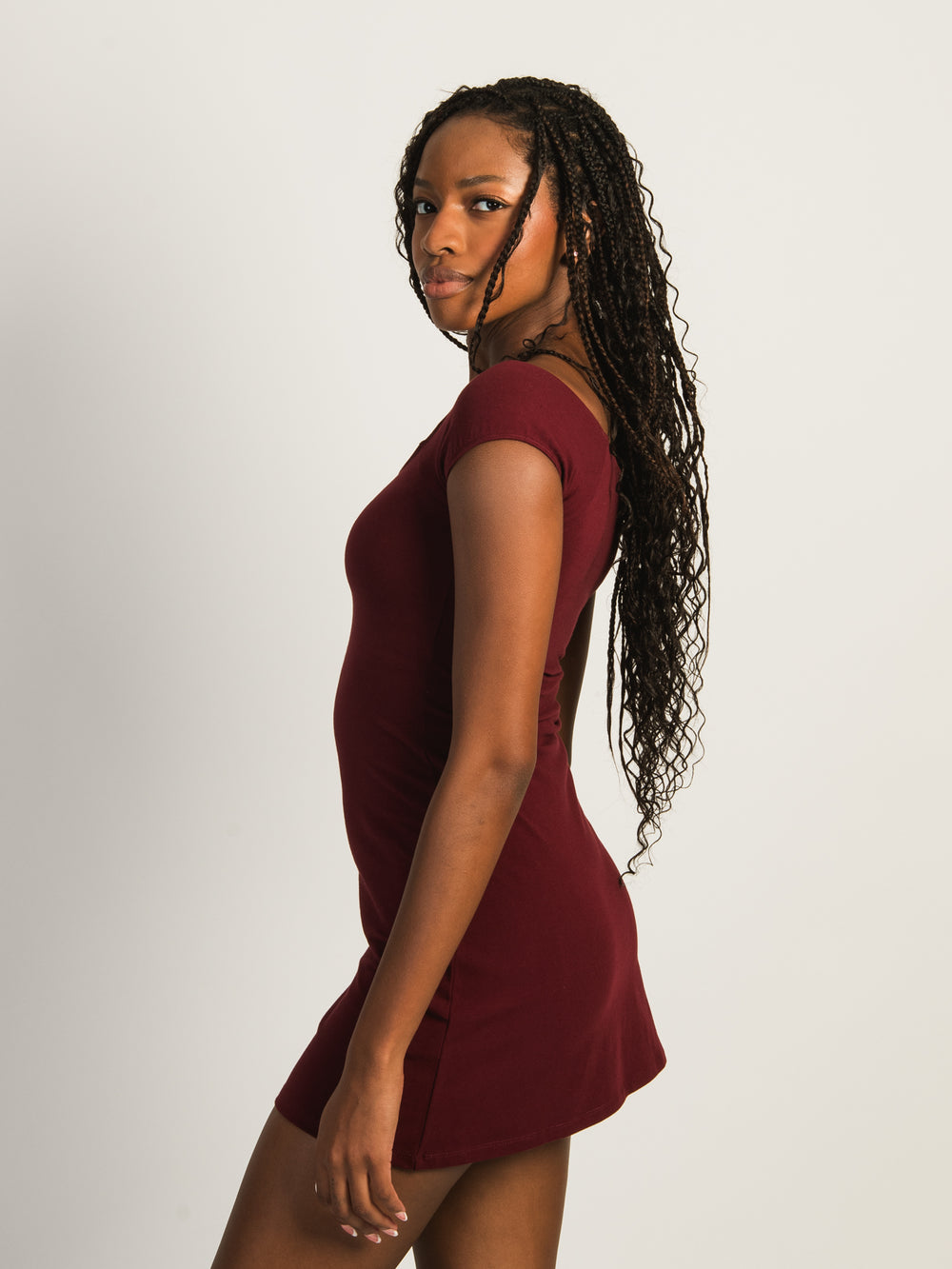HARLOW ROSALIE DRESS - BURGUNDY - CLEARANCE