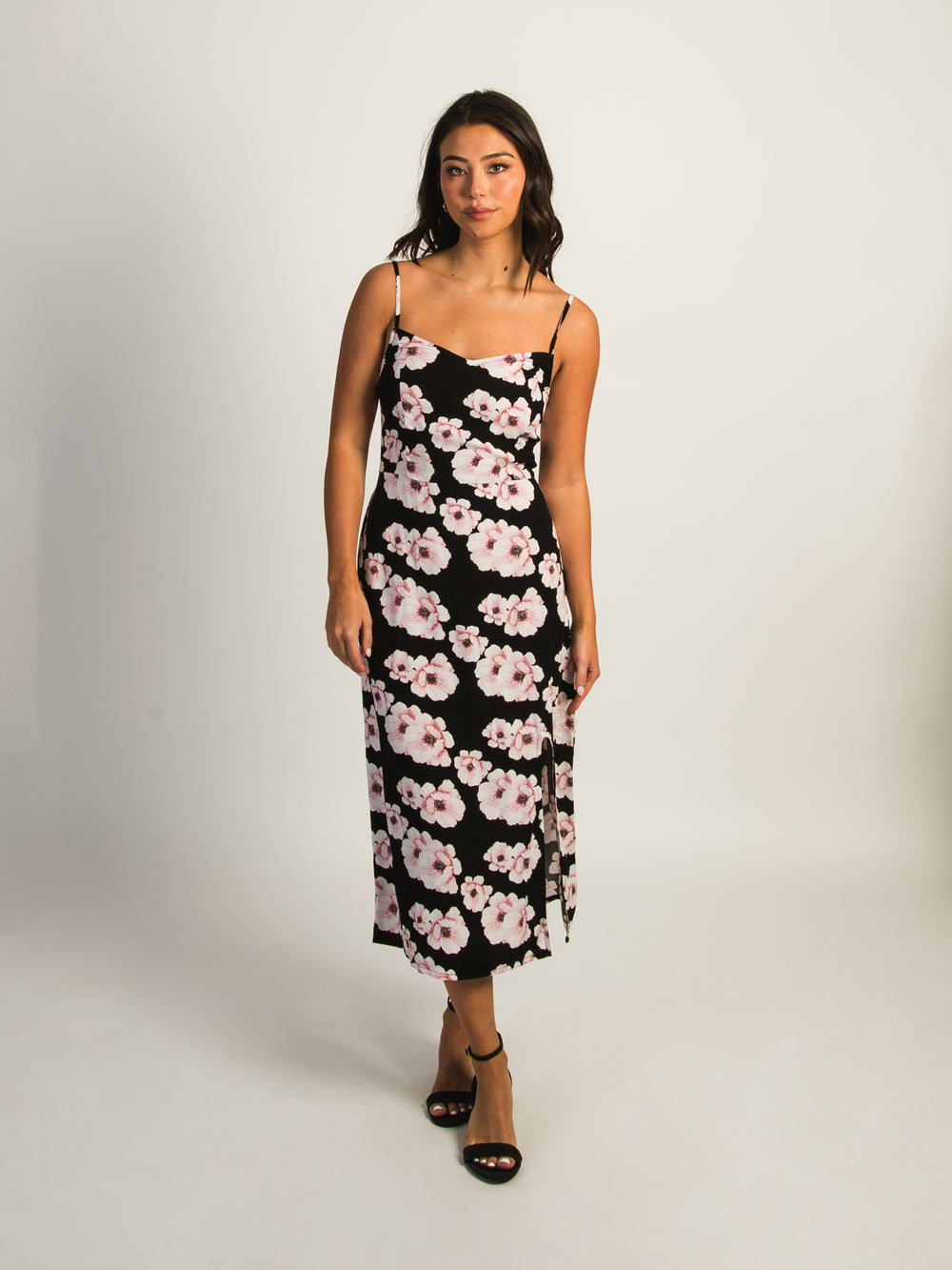 HARLOW MALIA SLIT DRESS - BLACK