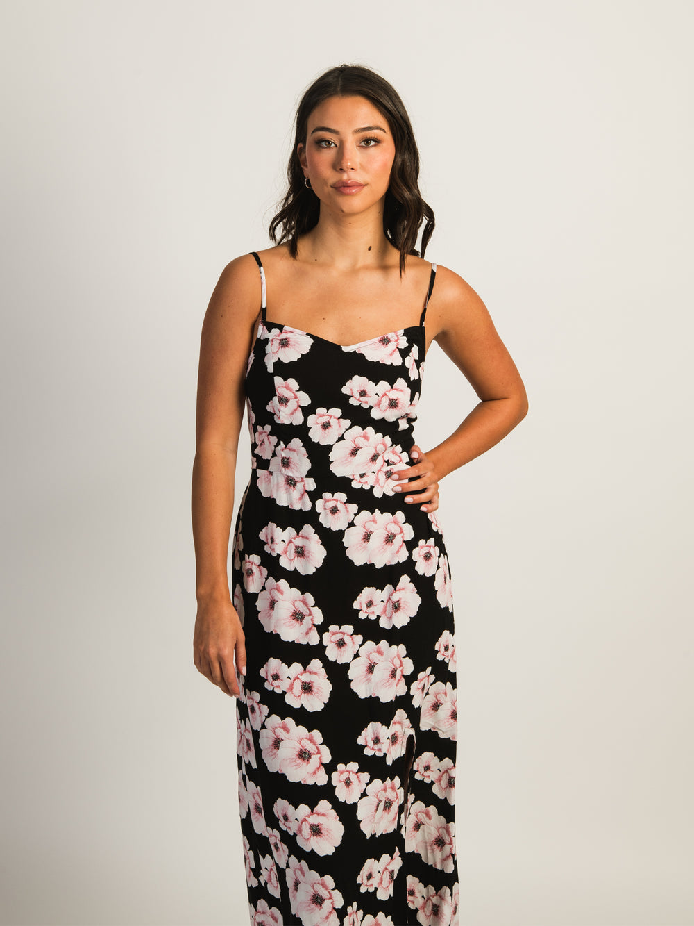 HARLOW MALIA SLIT DRESS - BLACK