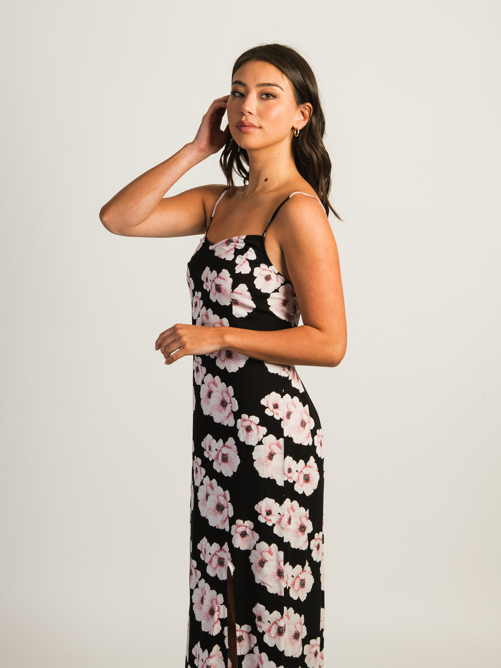 HARLOW MALIA SLIT DRESS - BLACK