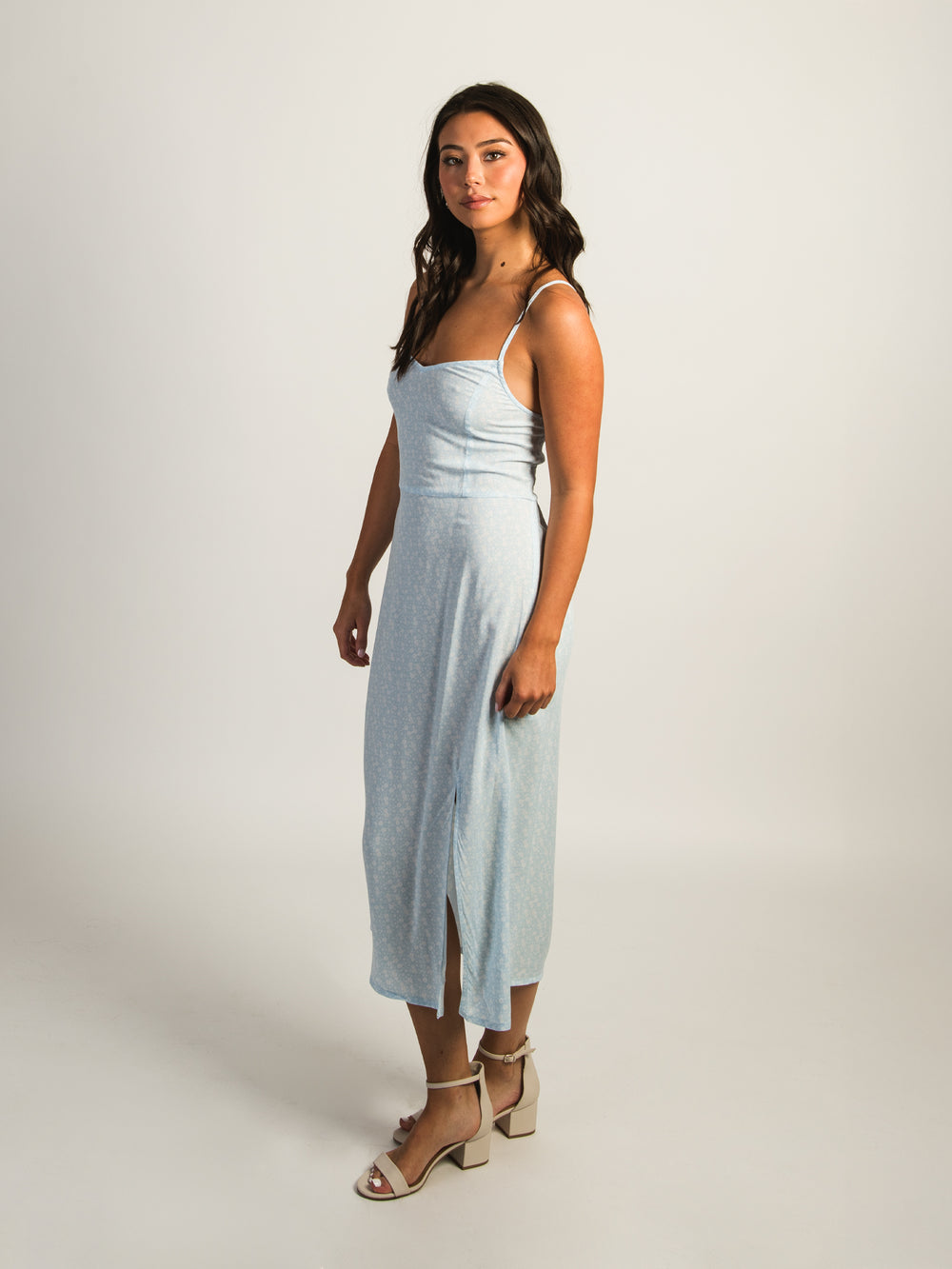 HARLOW MALIA SLIT DRESS - BLUE