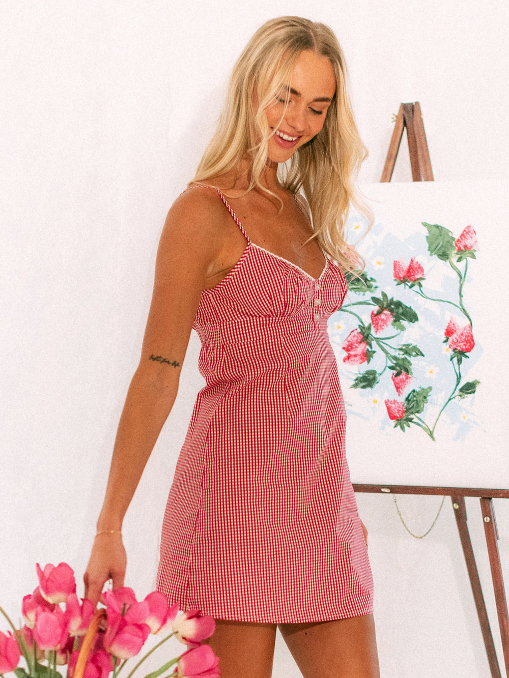HARLOW POSIE DRESS - RED