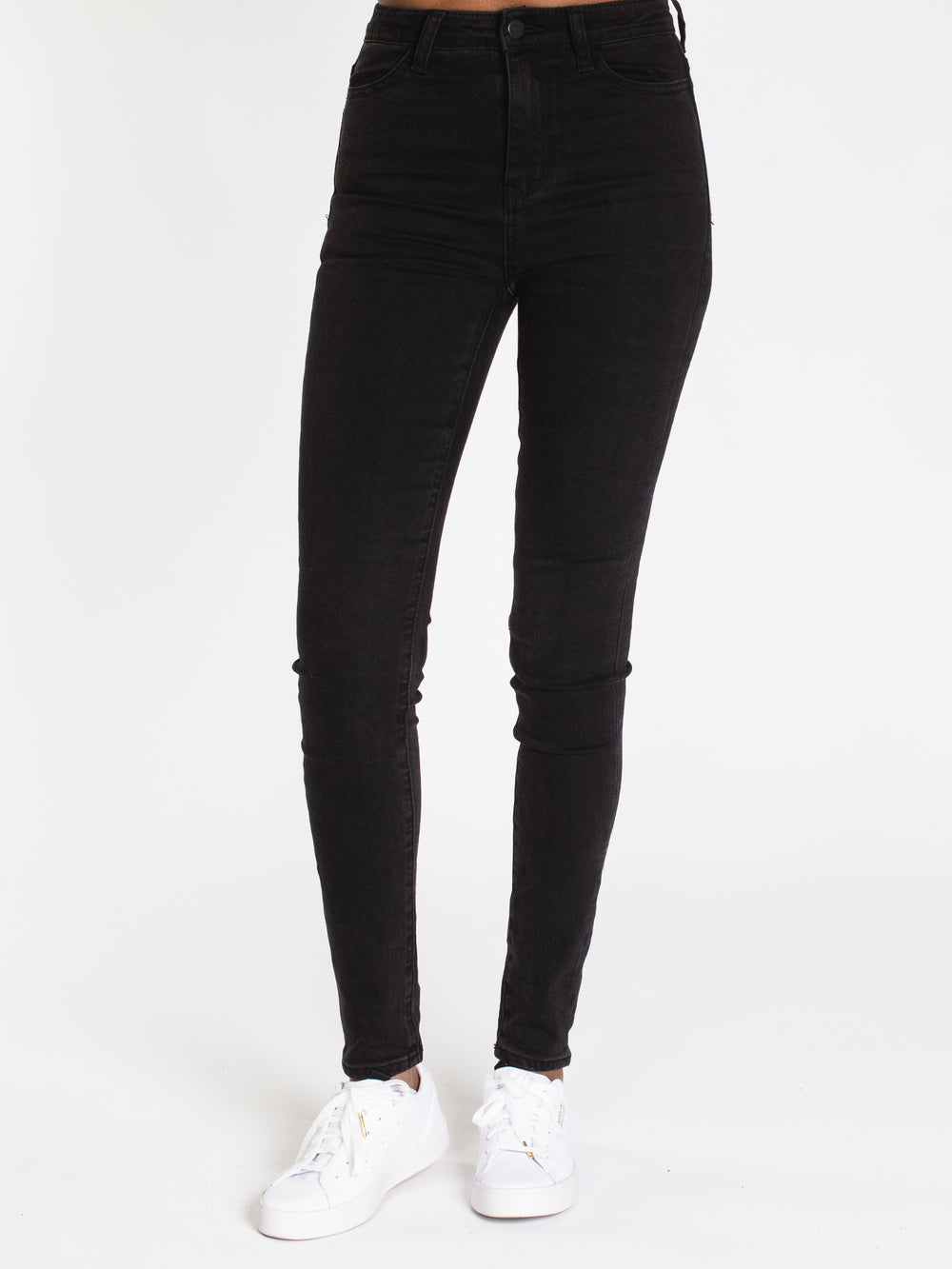 WOMENS HI-RISE SKINNY DENIM - BLACK - CLEARANCE