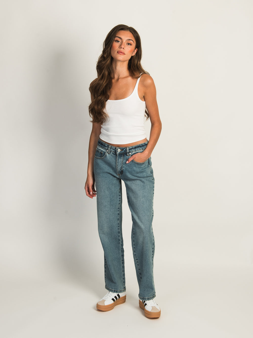 HARLOW HARLOW BAGGY JEAN - MID WASH - CLEARANCE - Boathouse