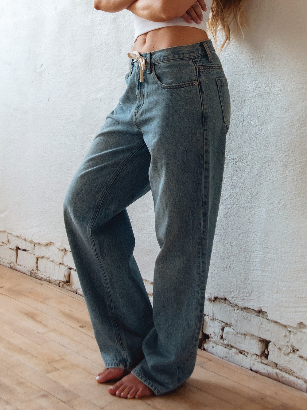 JEAN BOYFRIEND BAGGY À CORDON HARLOW - LAVAGE MOYEN