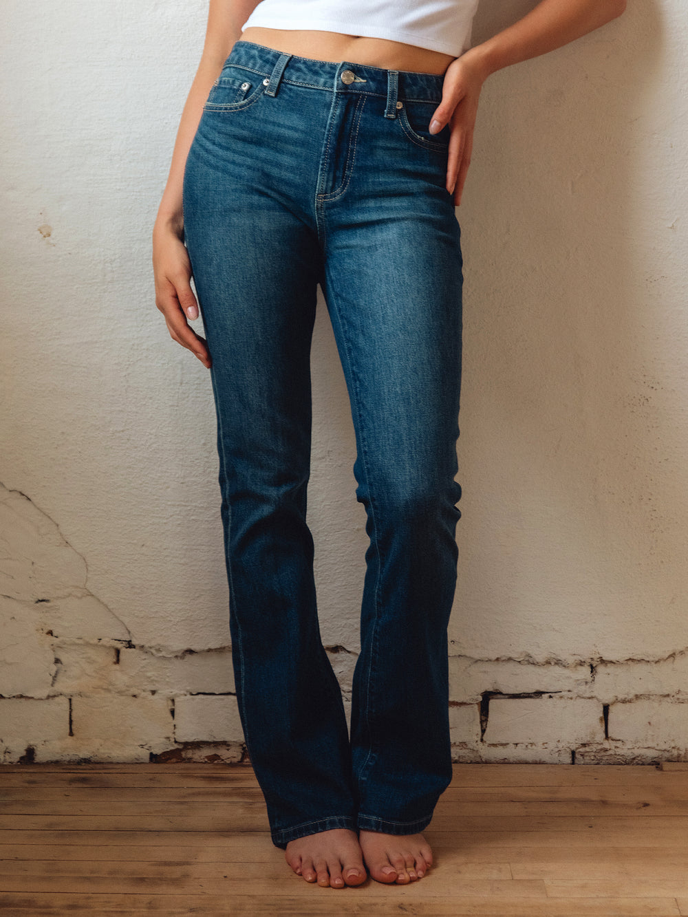 HARLOW HARLOW BOOTCUT JEAN - MID WASH - Boathouse