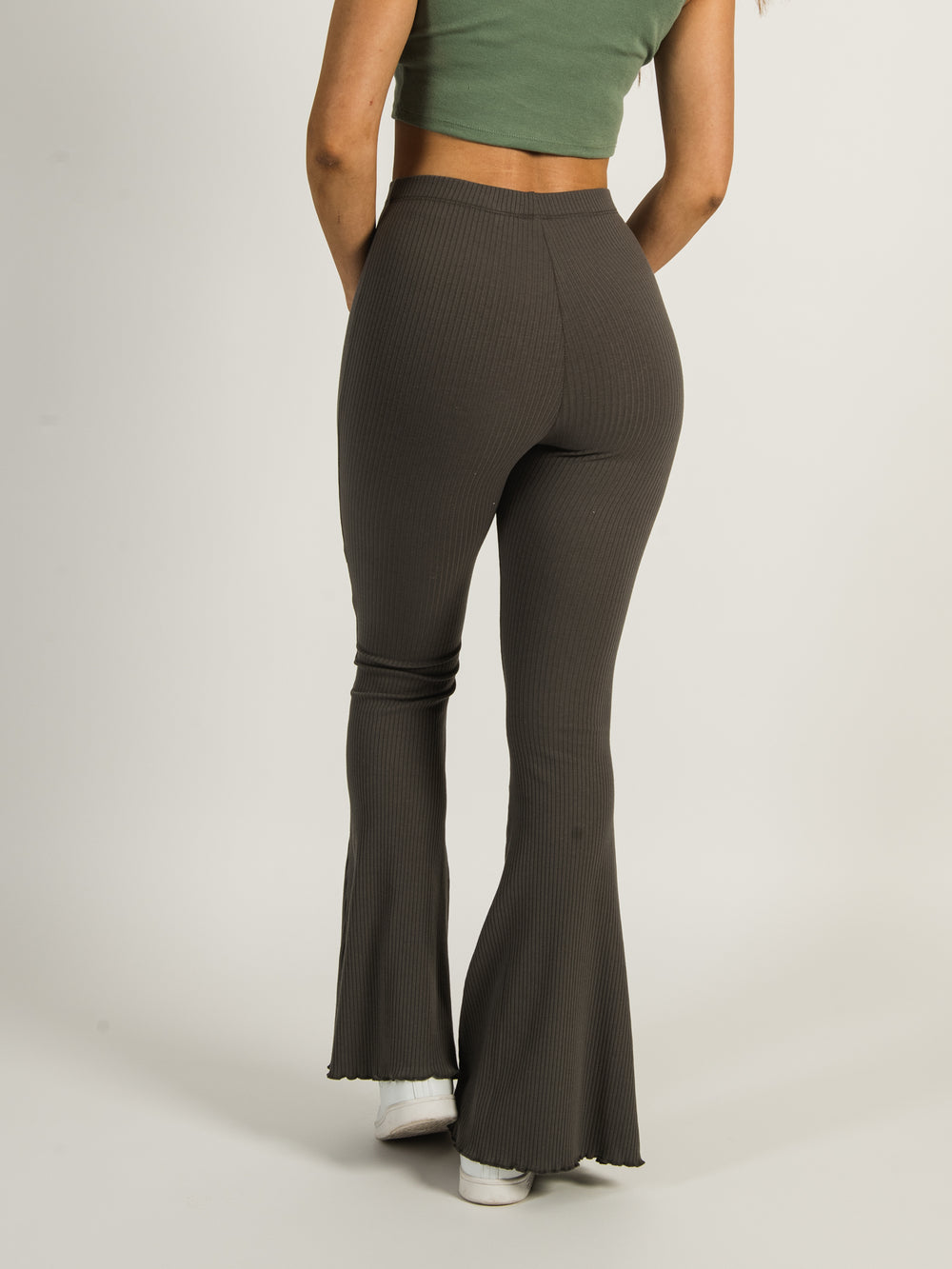 HARLOW RIBBED FLARE PANT - CLEARANCE