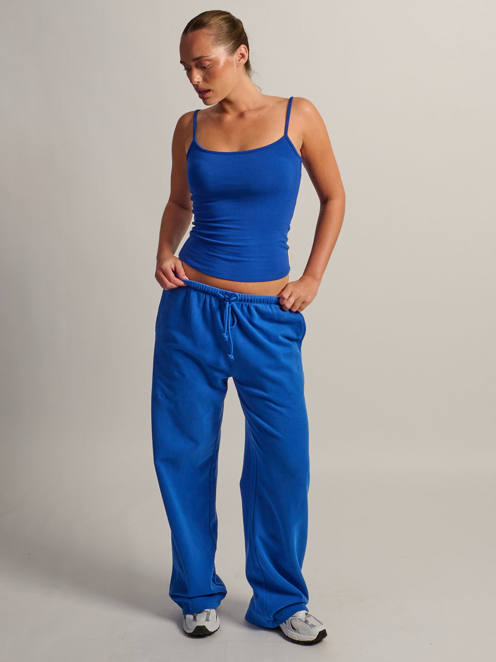 HARLOW STELLA STRAIGHT LEG SWEATPANT - COBALT