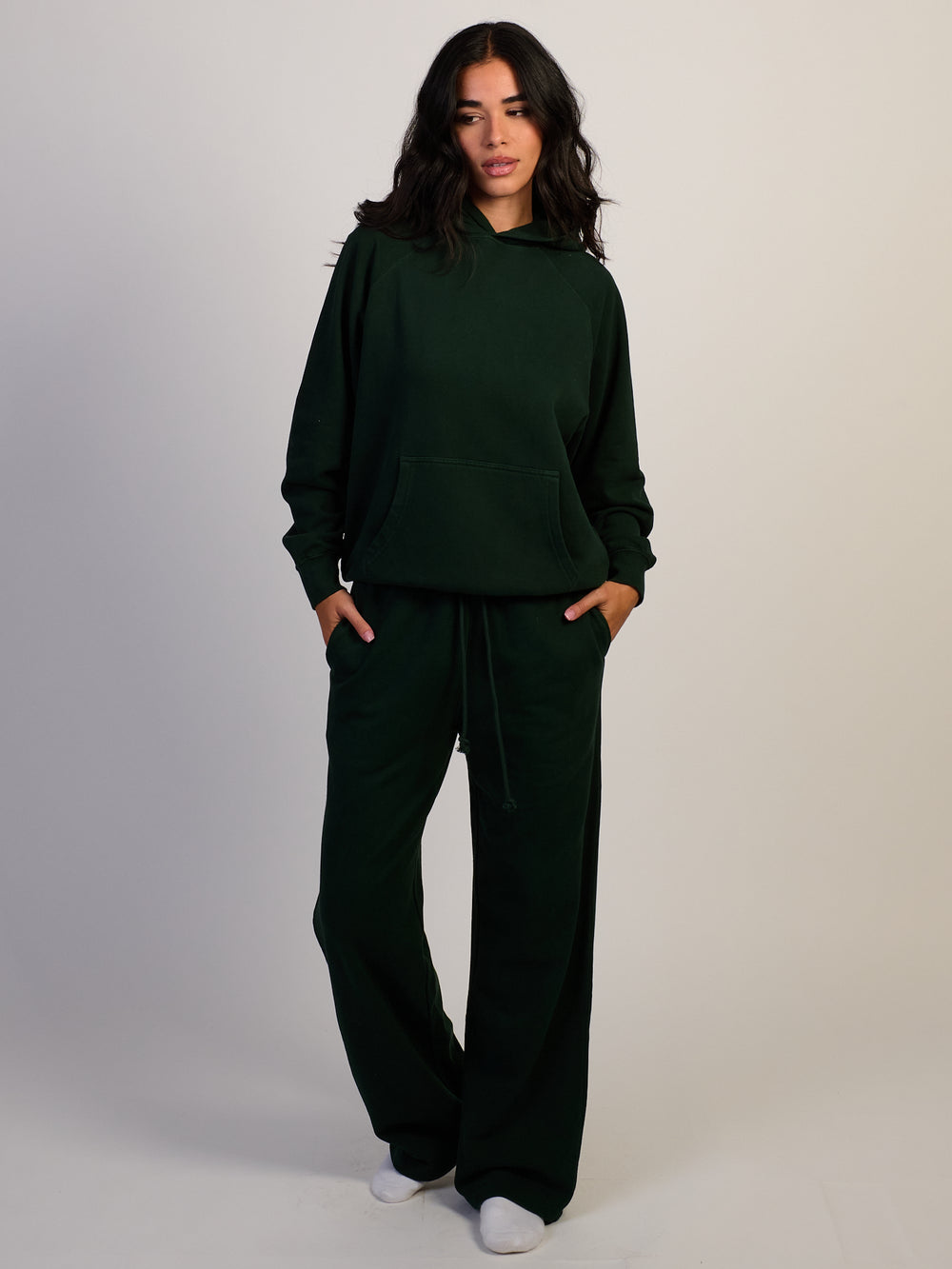 HARLOW STELLA STRAIGHT LEG SWEATPANT - FOREST