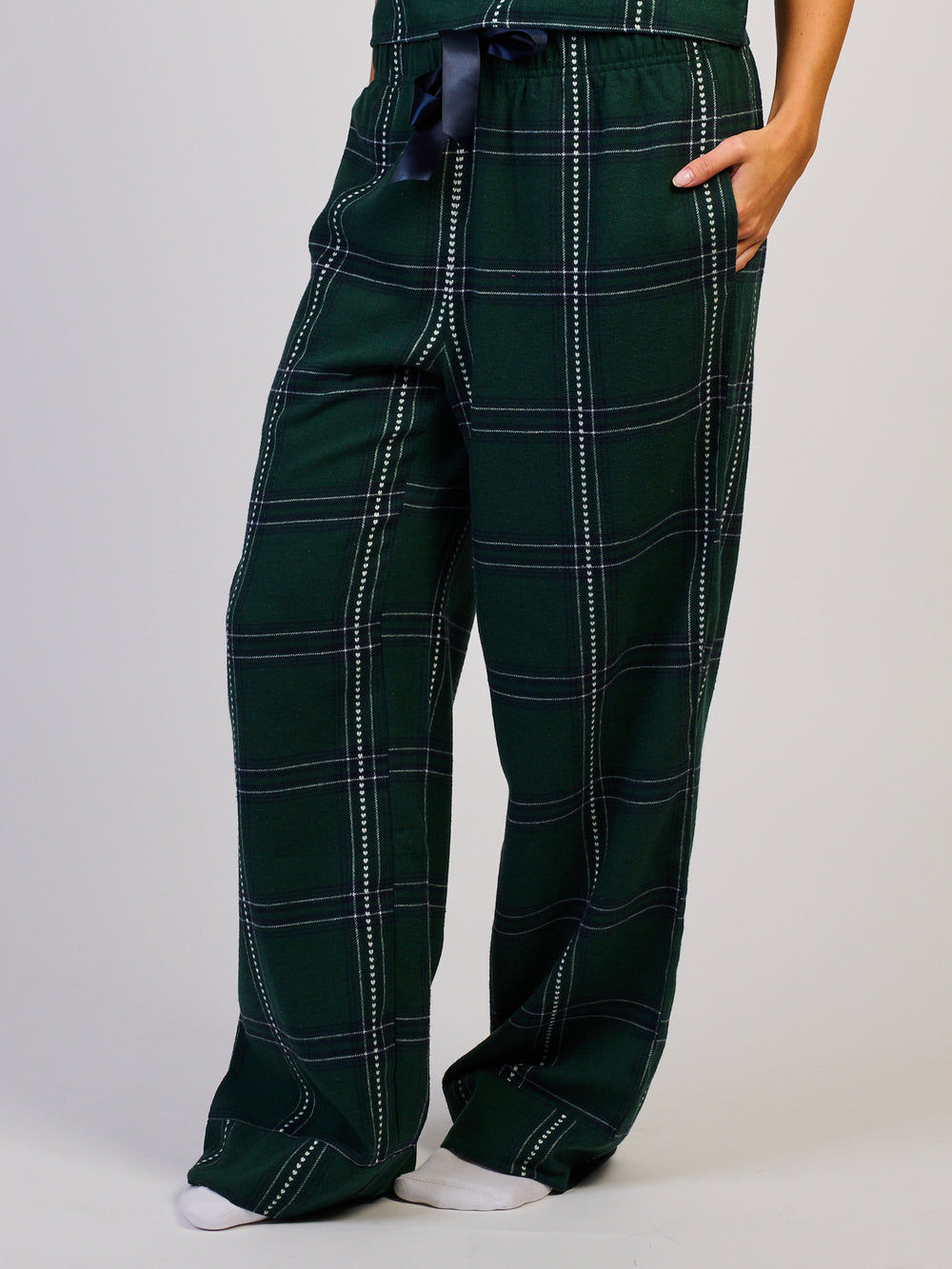 HARLOW PLAID PANT - FOREST