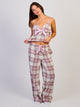 PANTALON HARLOW À CARREAUX - ROSE