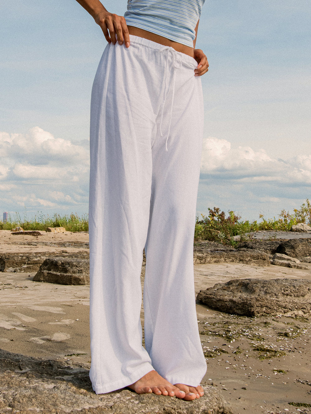 HARLOW LANA LINEN PANT - WHITE